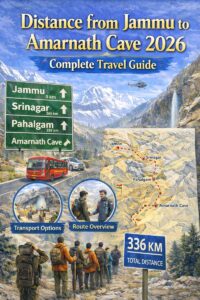 Distance from Jammu to Amarnath Cave 2026